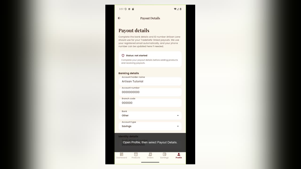 Complete your payout details