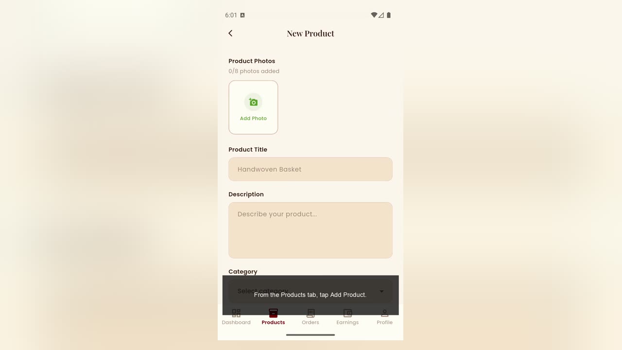 Create a simple product