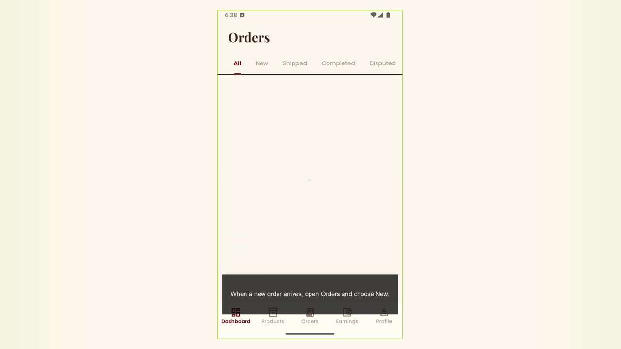 Receive and review a new order
