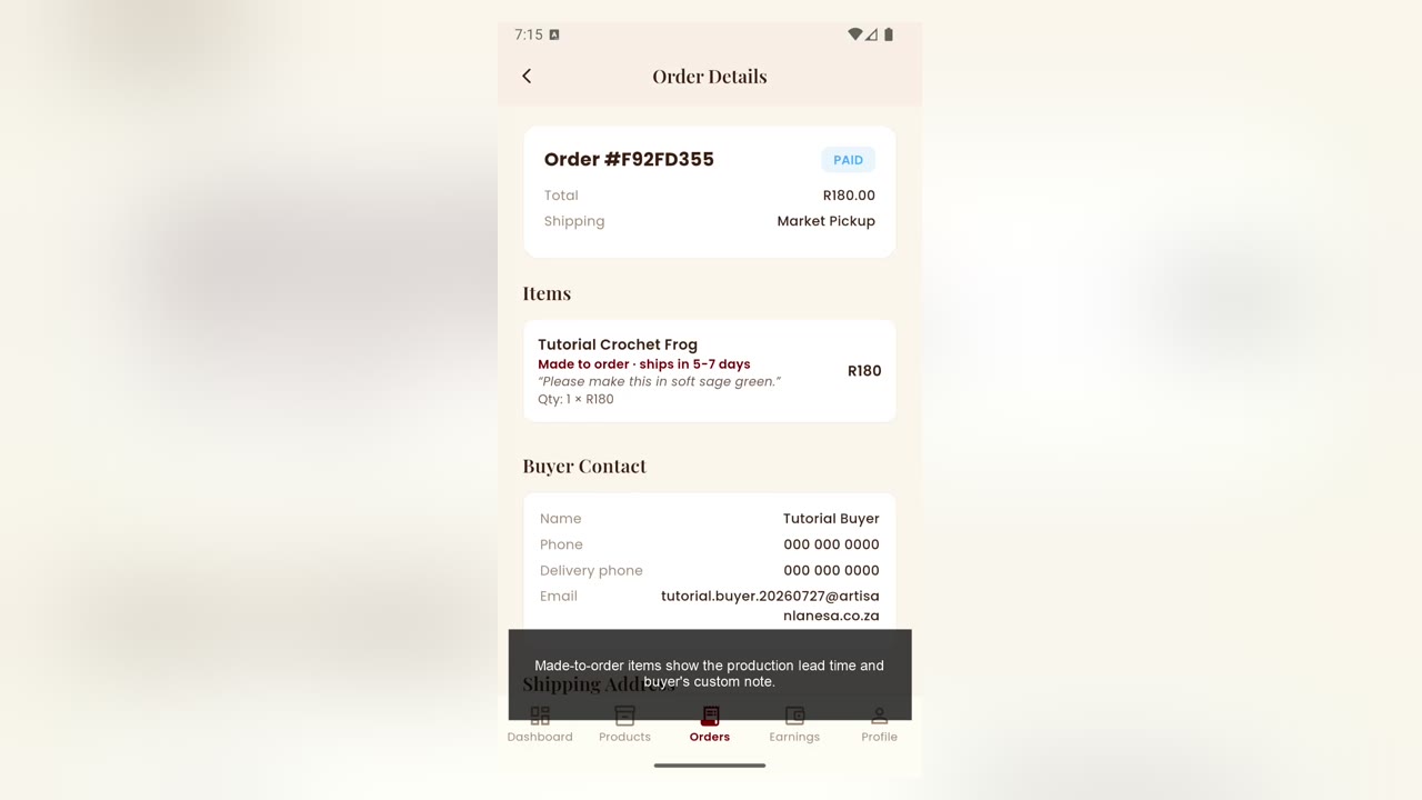 Fulfil a made-to-order product