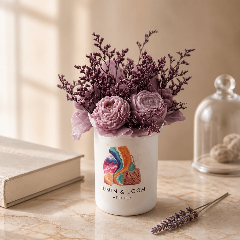 Lavender Bloom Artisan Floral Candle
