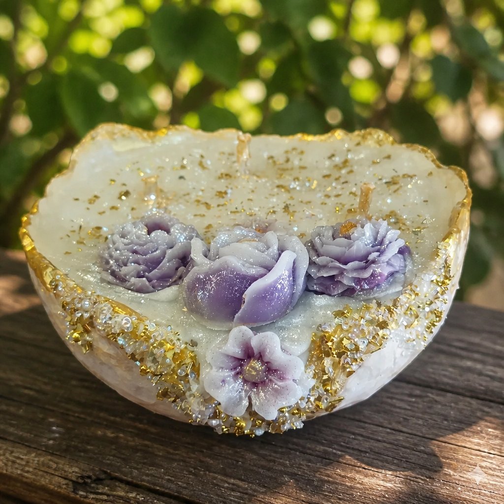 Serenity Luxe Floral Candle Bowl