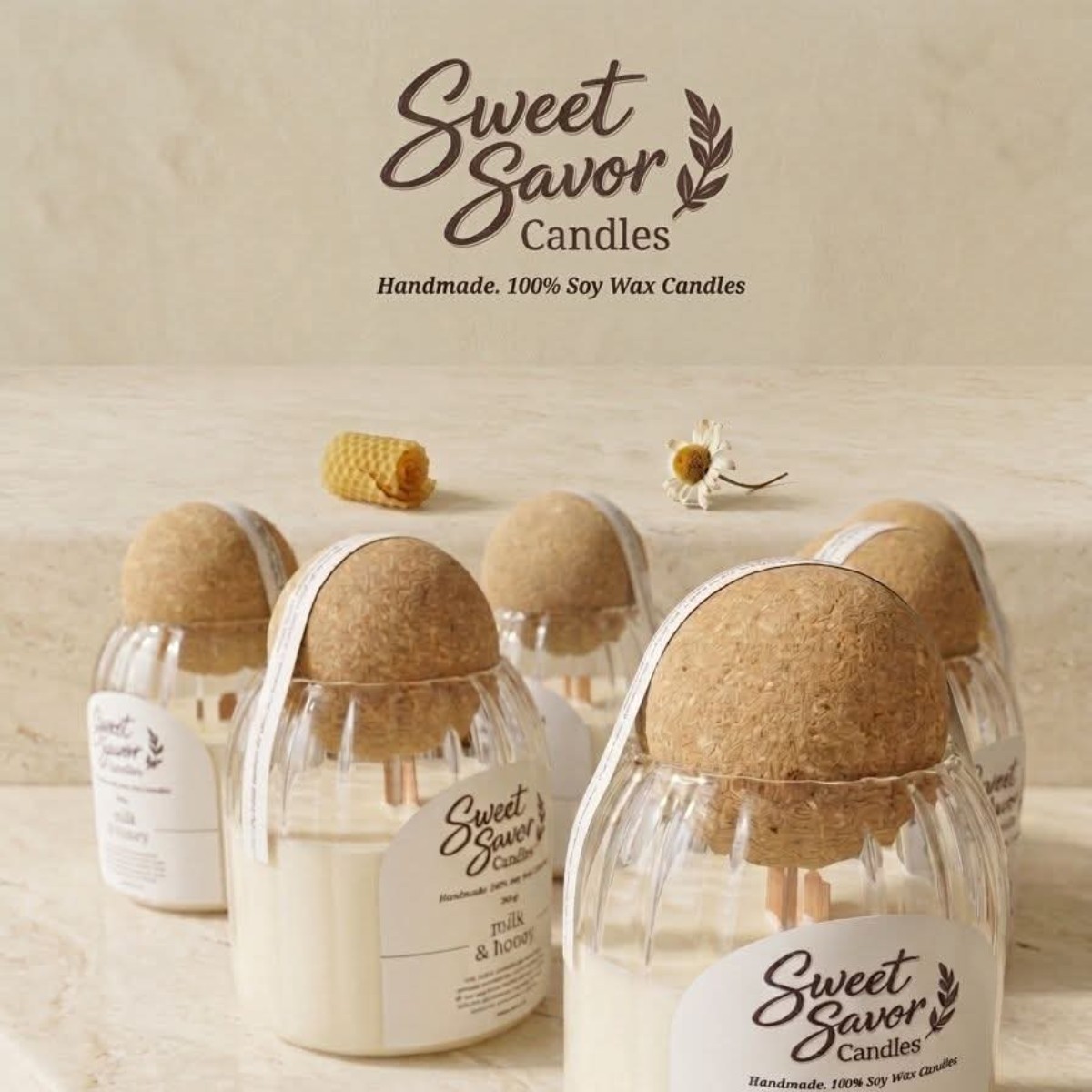 CORK BALL JAR CANDLES - 300g