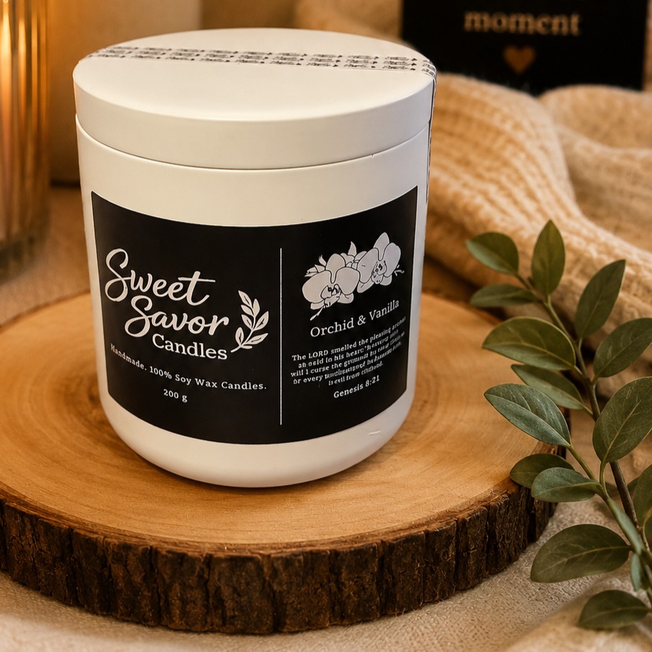 Eco Resin Orchid & Vanilla Jar Candle (200g)