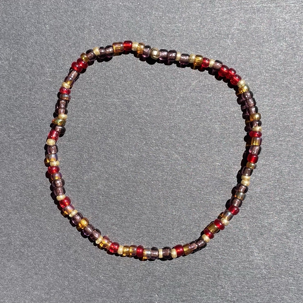 Red, Purple, Orange & Gold Stretch Bracelet