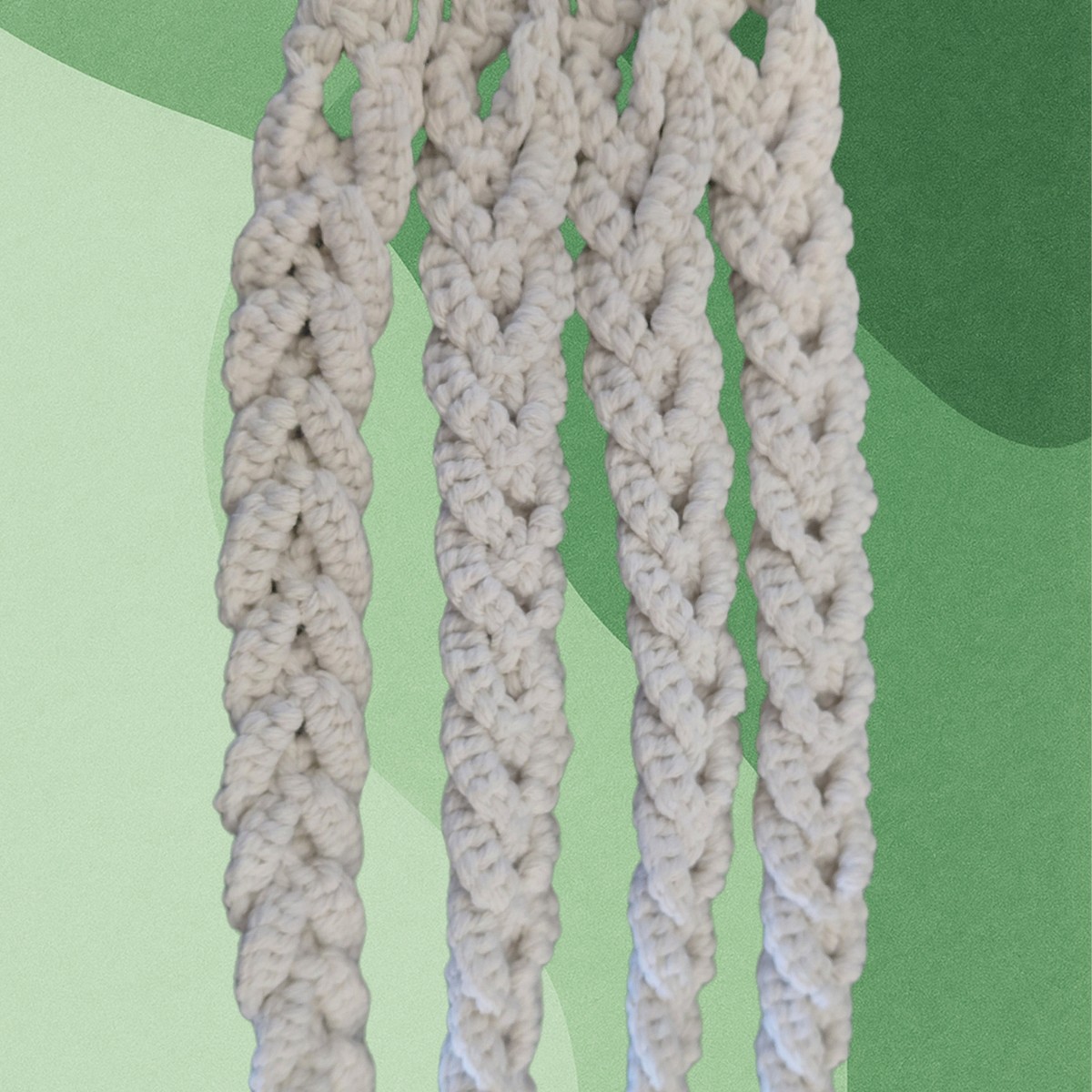 Heavy-Duty Macramé Plant Hanger with Plaited Cords (90cm) image 3