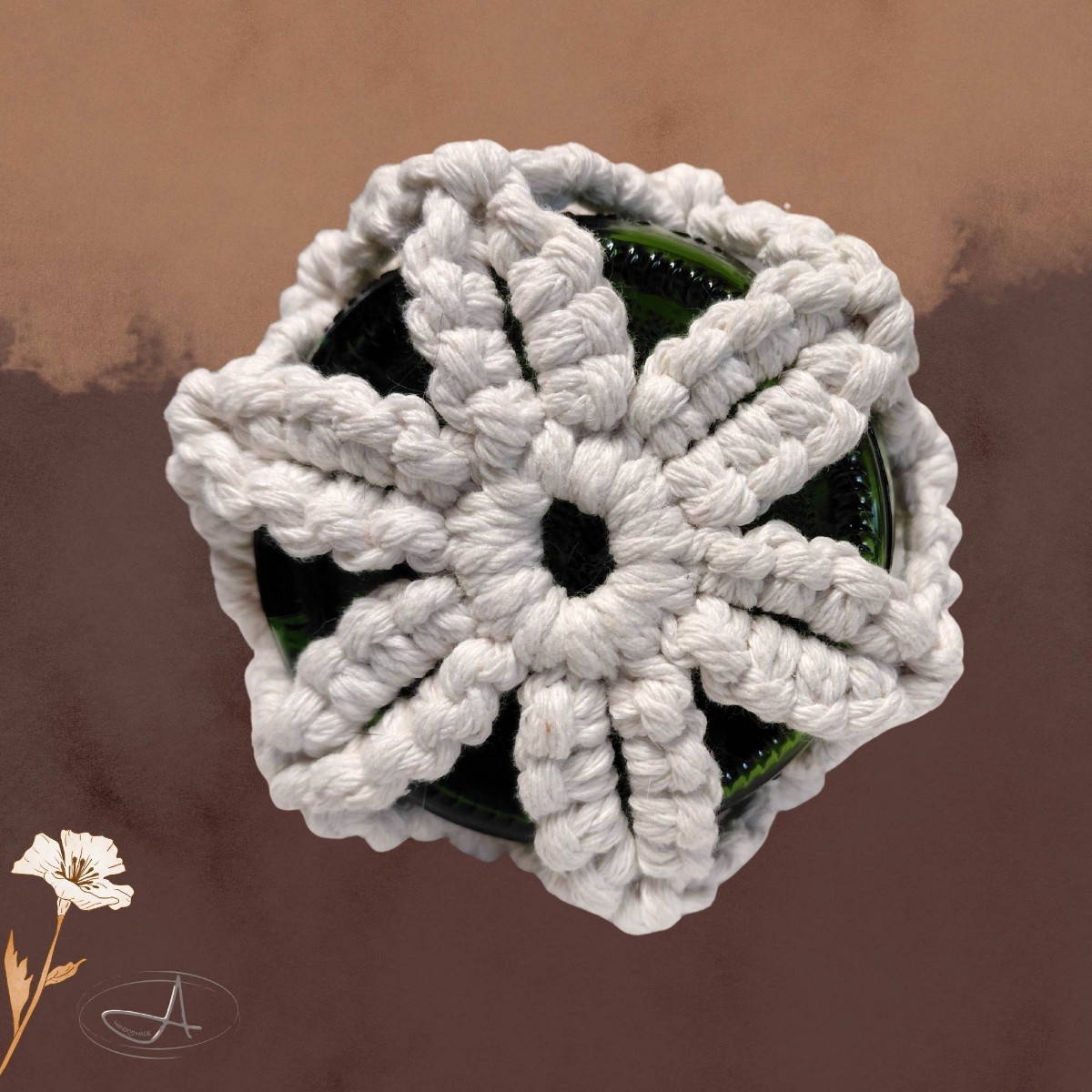 Macramé Blossom Bottle Tote image 3