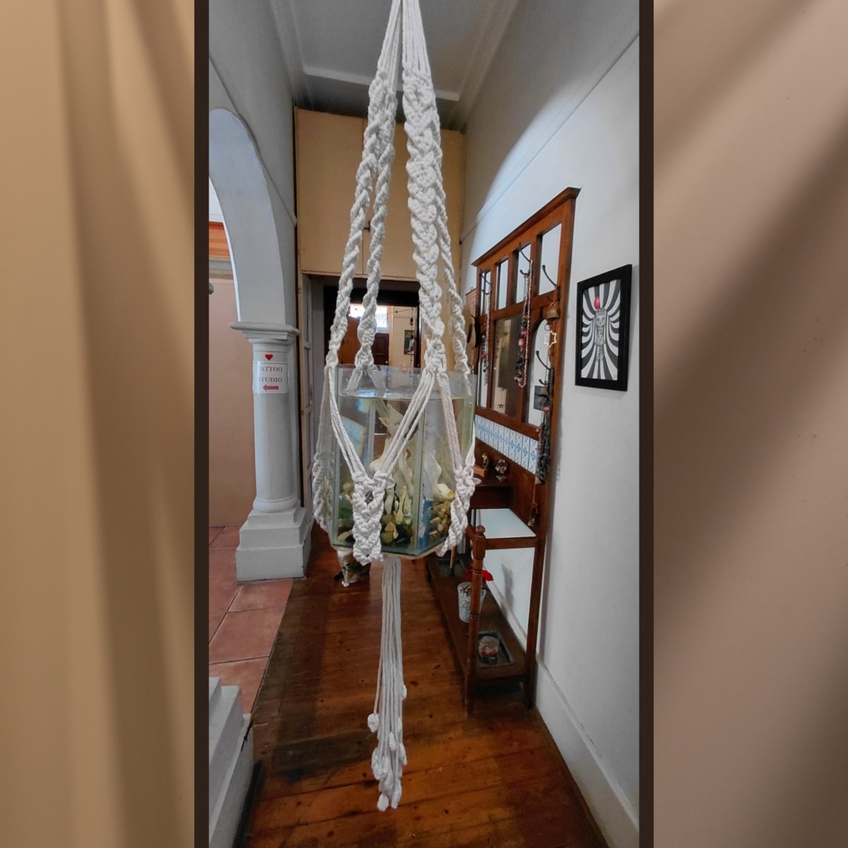 Heavy-Duty Macramé Plant Hanger with Plaited Cords (90cm)