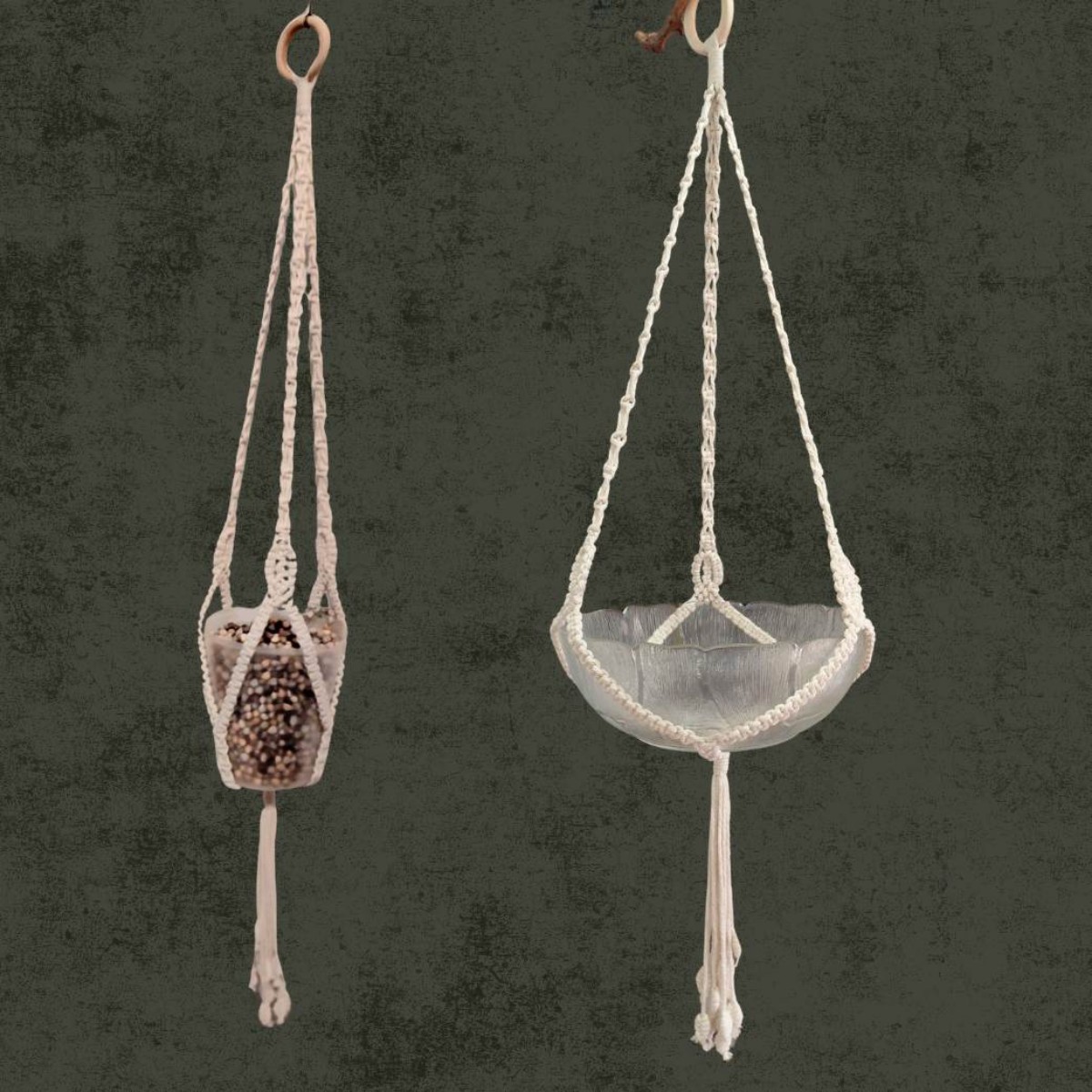 Macramé Plant Hanger with Leaf Detail image 2