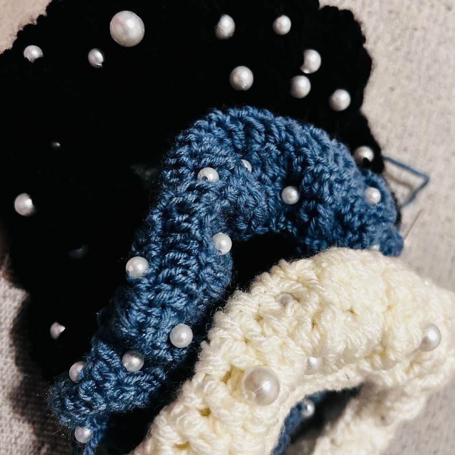 Cozy Handcrafted Wool Scrunchie image 2