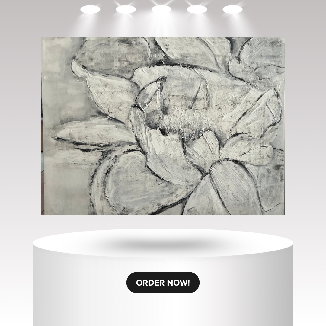 Abstract Flower On Stretched Canvas