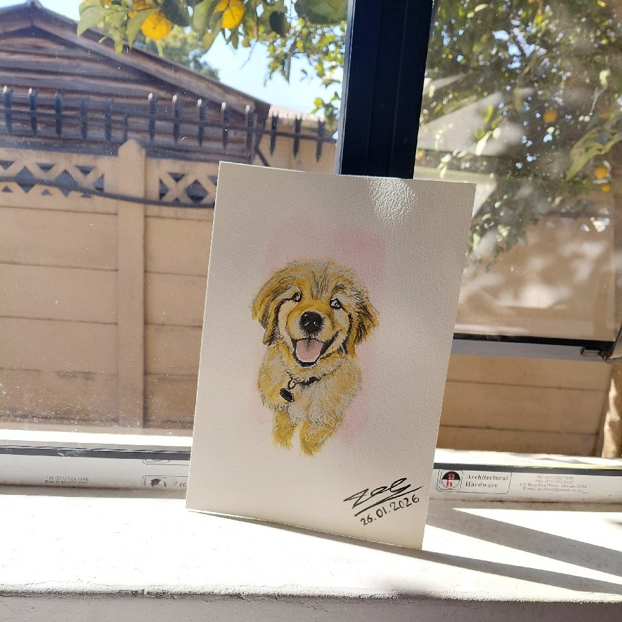 Puppy Golden Retriever Waterpaint