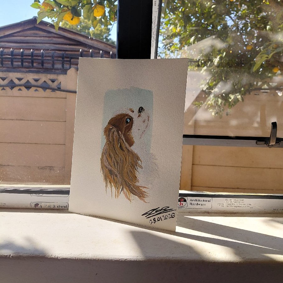 Cavalier Dog Waterpaint