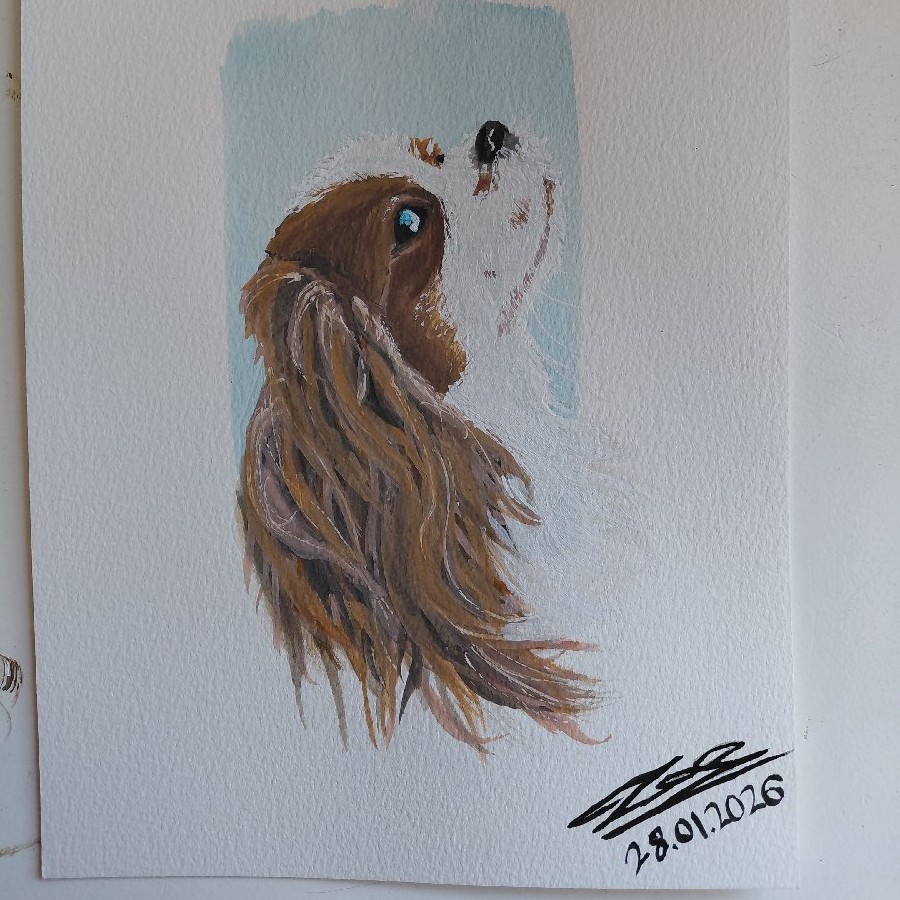 Cavalier Dog Waterpaint image 3