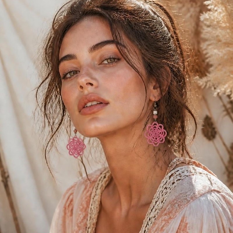 Handcrafted Flower Earings