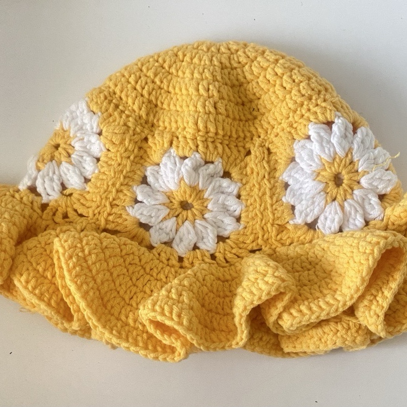 Crochet Flower Bucket Hat image 3