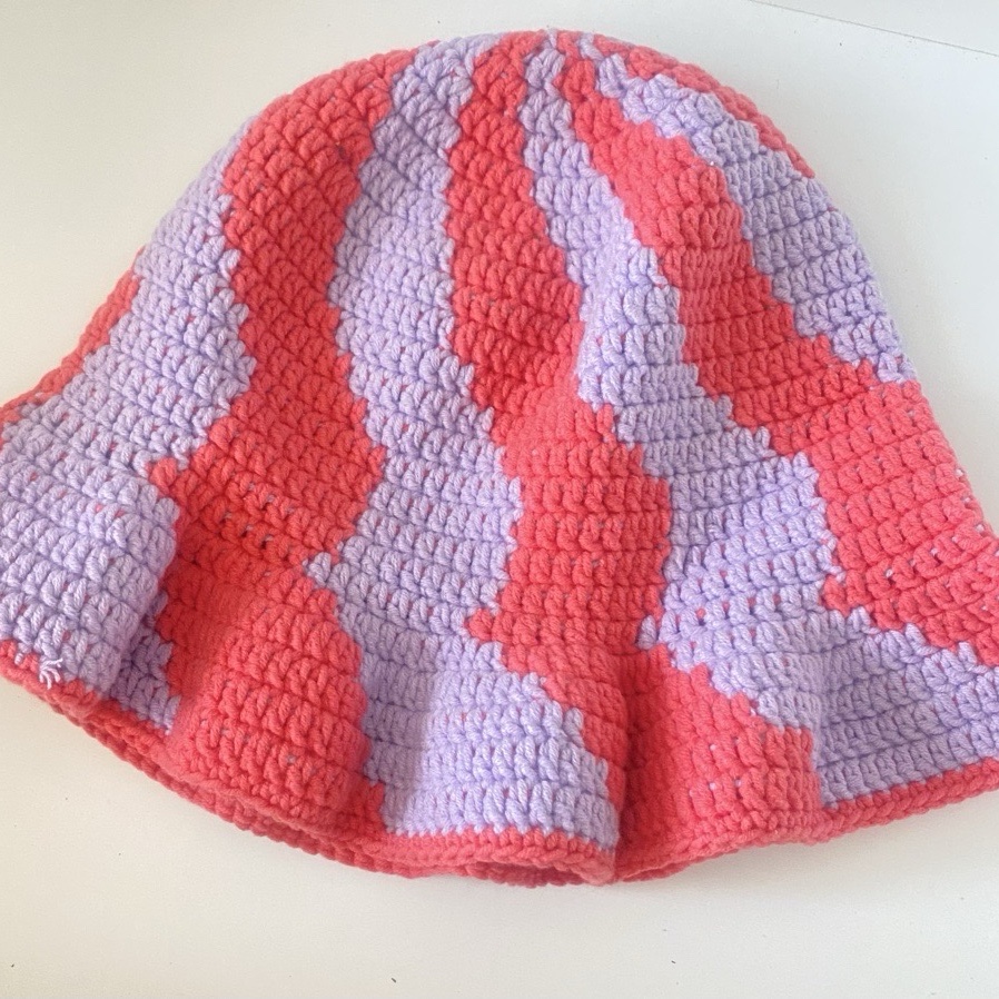 Wavy Crochet Bucket Hat