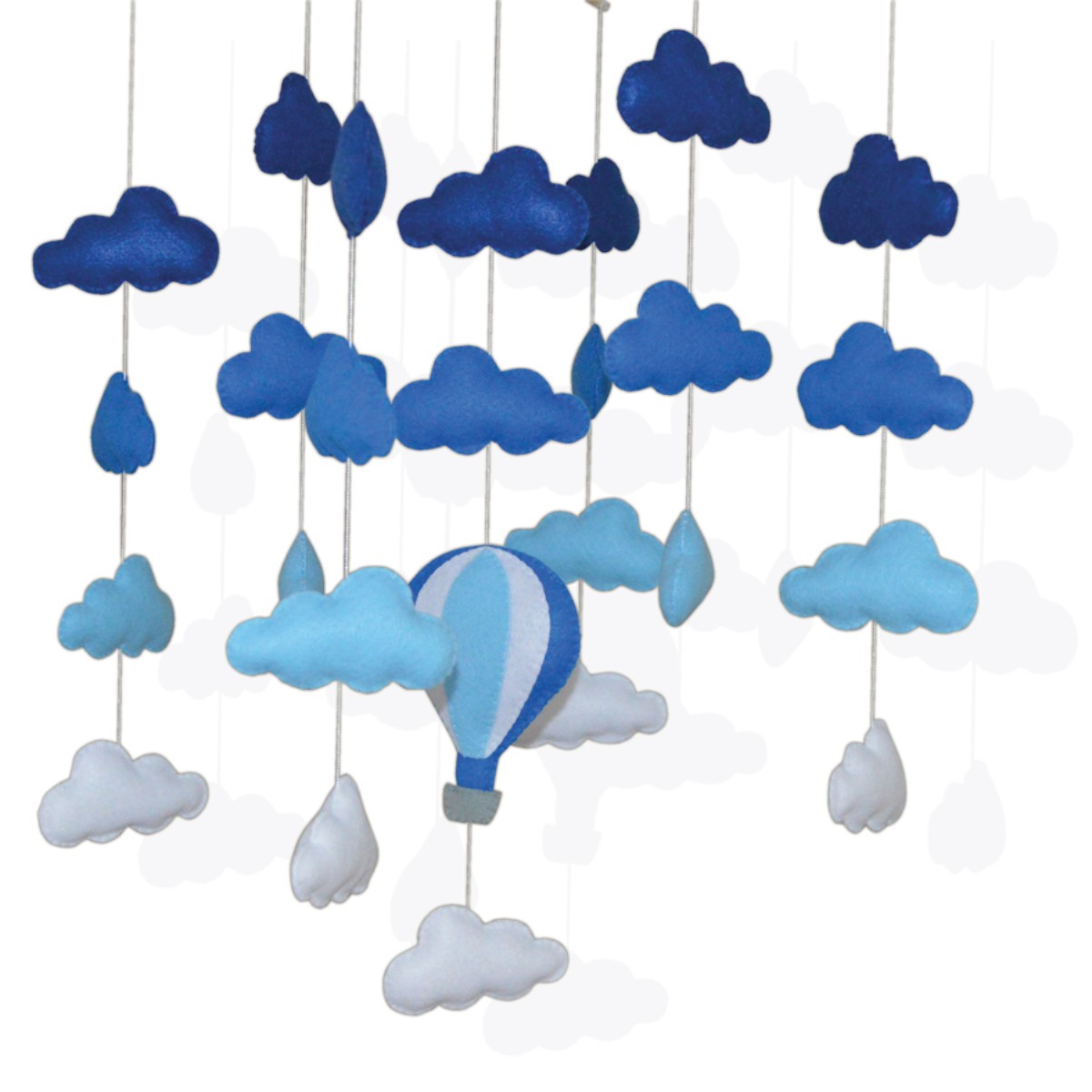 Baby Mobile – Clouds in Shade of Blue image 2
