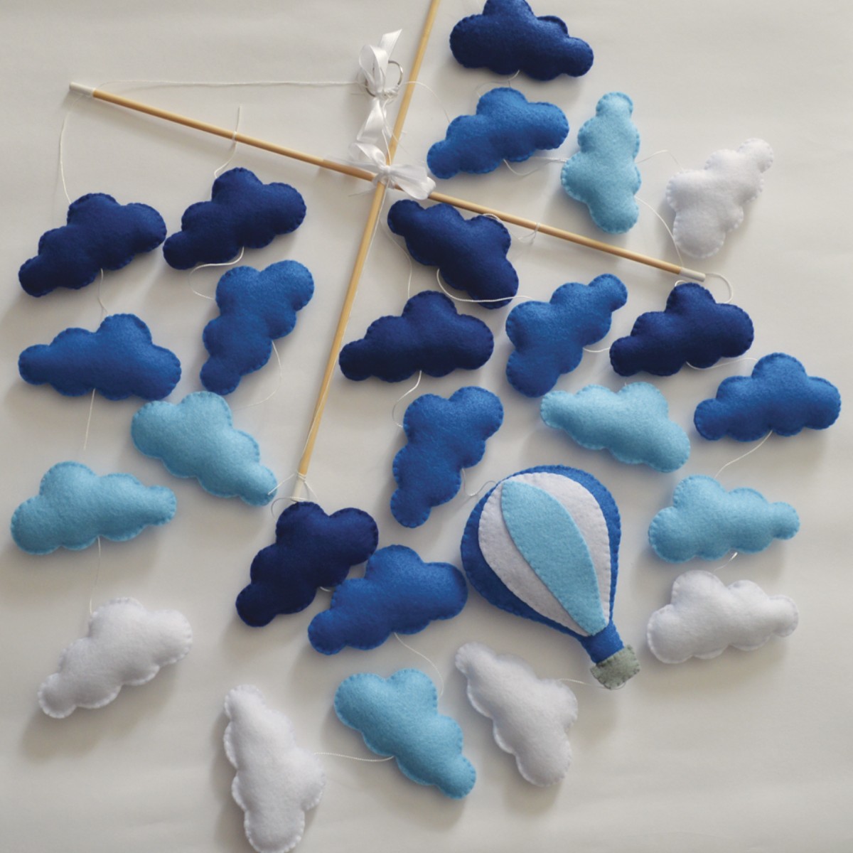 Baby Mobile – Clouds in Shade of Blue