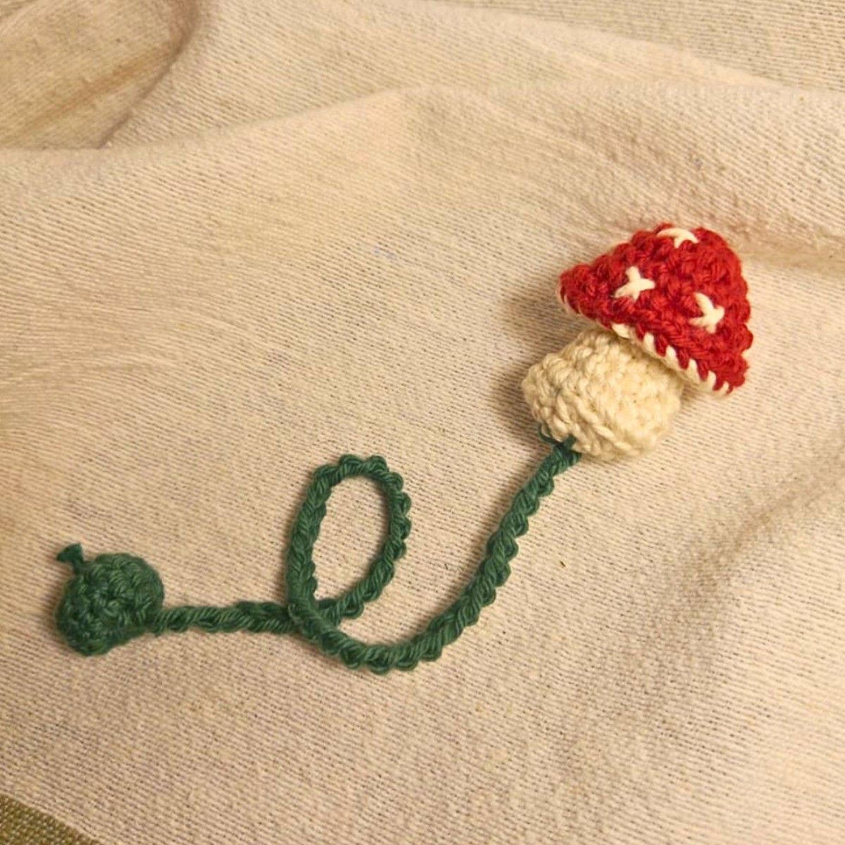 Crochet Woodland Mushroom Bookmark - Red image 3