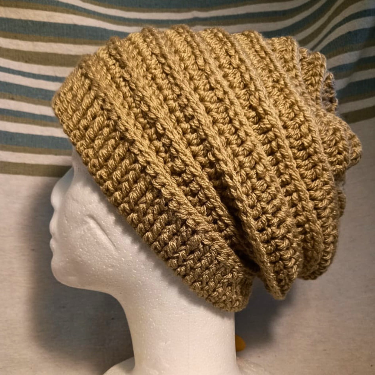 Adult Crochet Slouchy Himalaya Beanie in Pepper