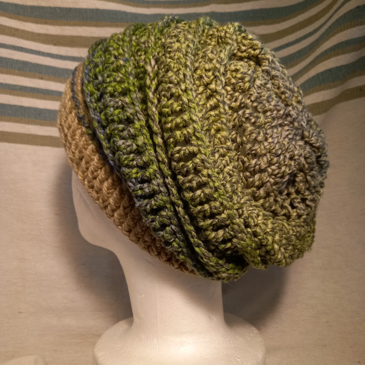 Adult Crochet Slouchy Himalaya Beanie in Foxglove image 2