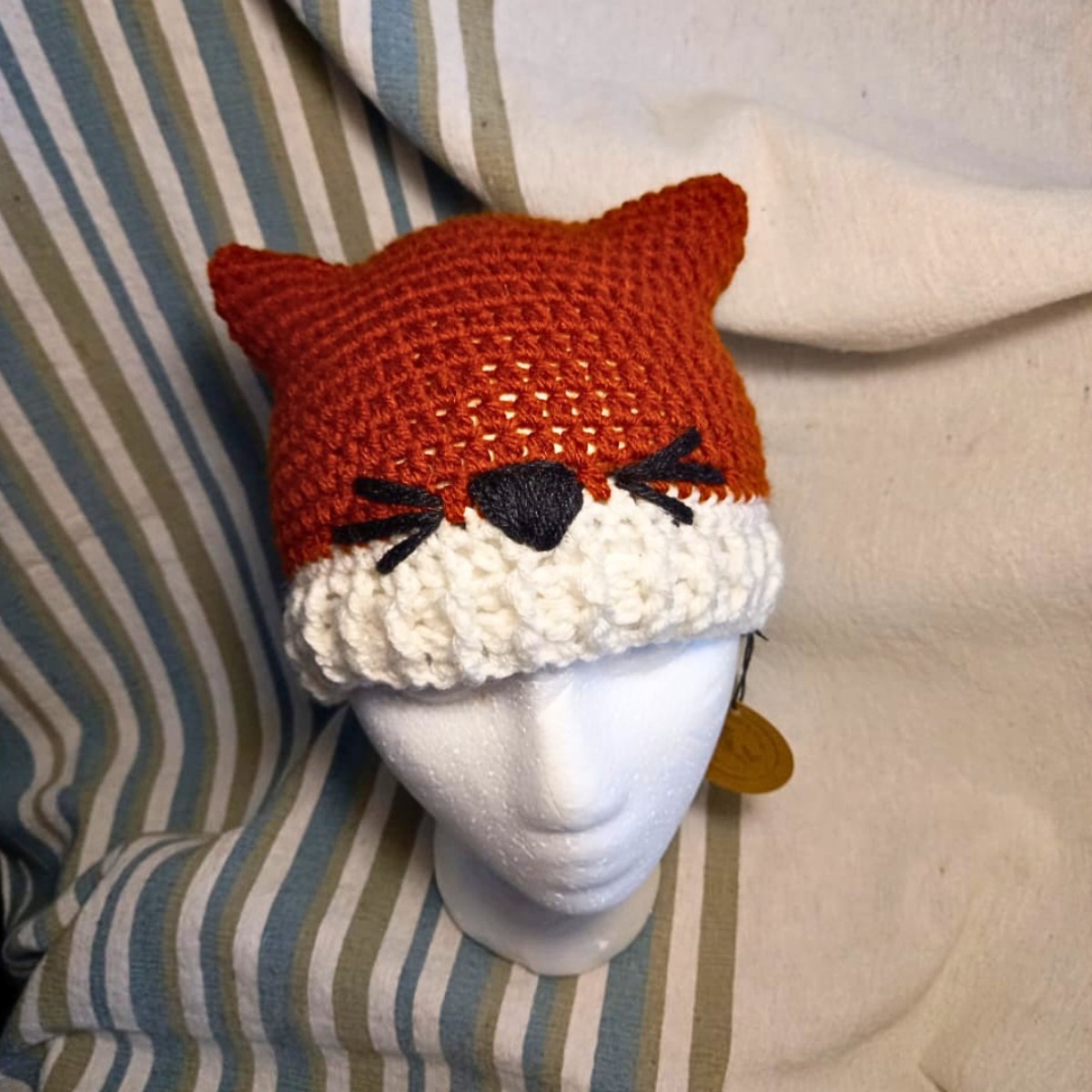 Toddler Fox Ear Crochet Beanie image 2
