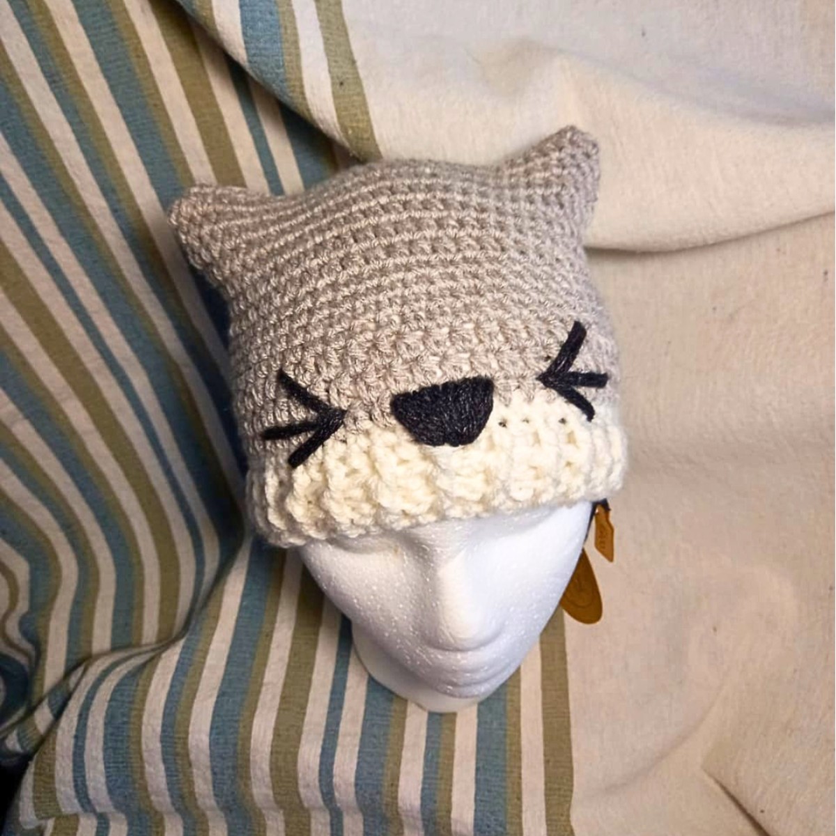 Toddler Wolf Ear Crochet Beanie image 2