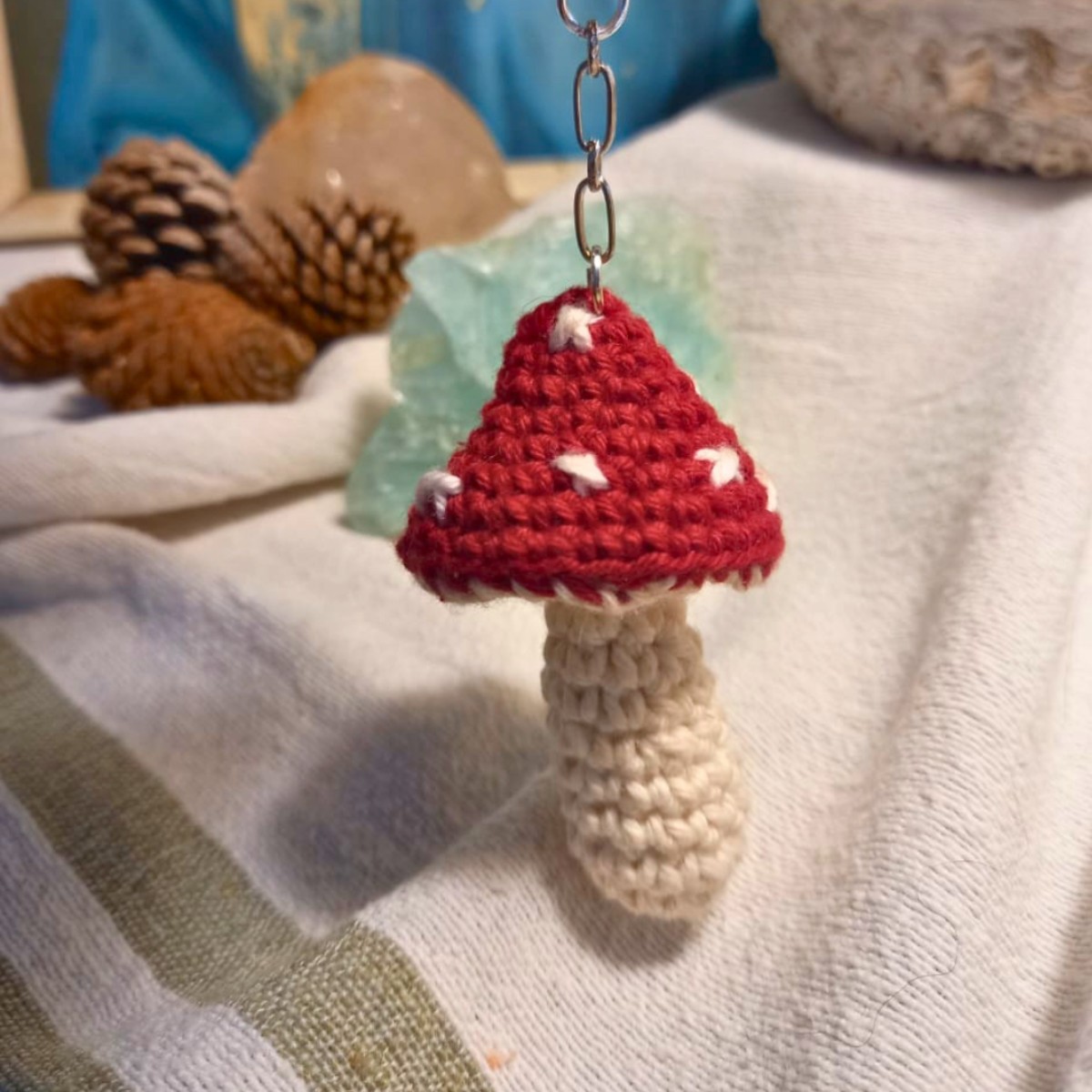 Crochet Woodland Mushroom Keychain / Bag Charm