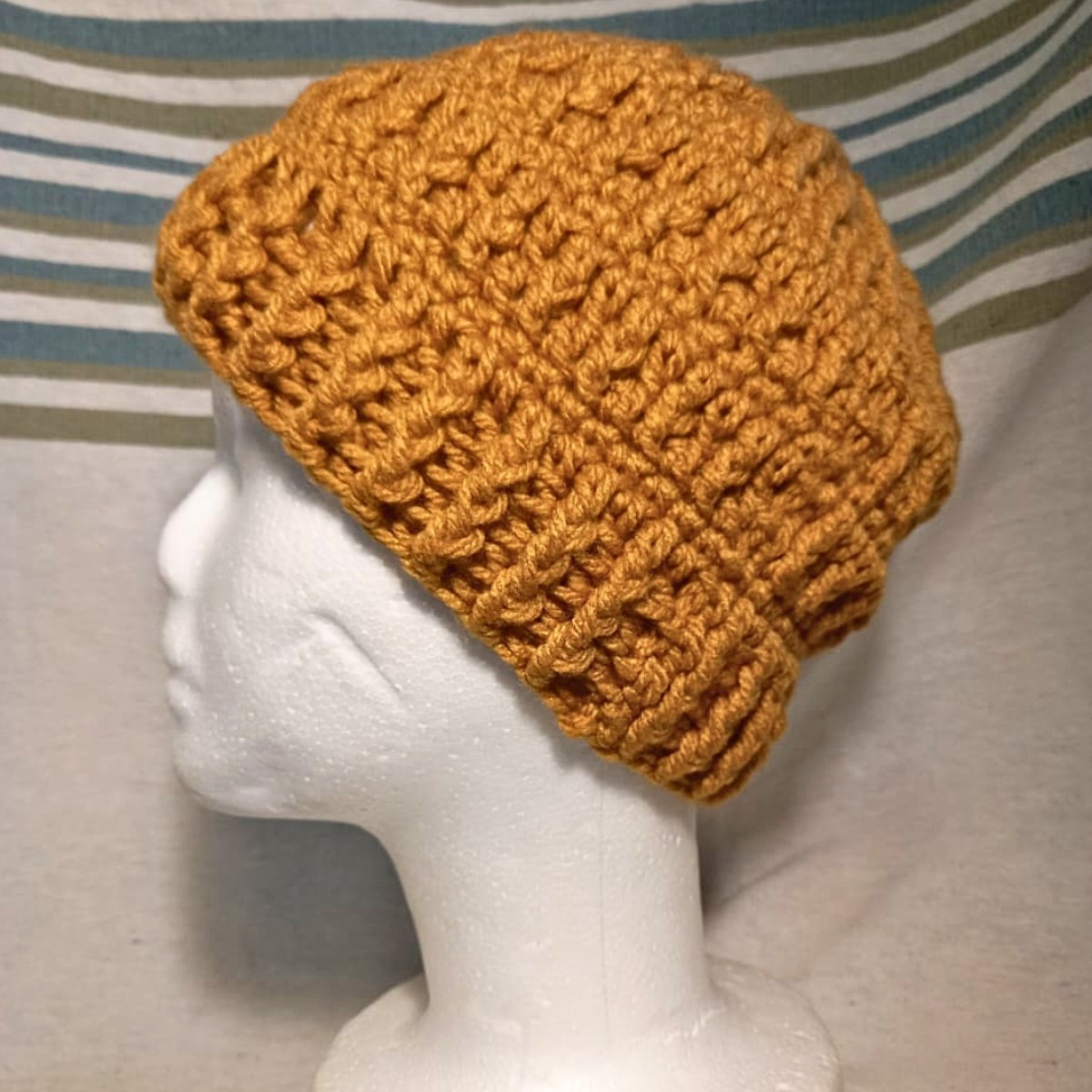 Adult Crochet Nepal Beanie in Camel