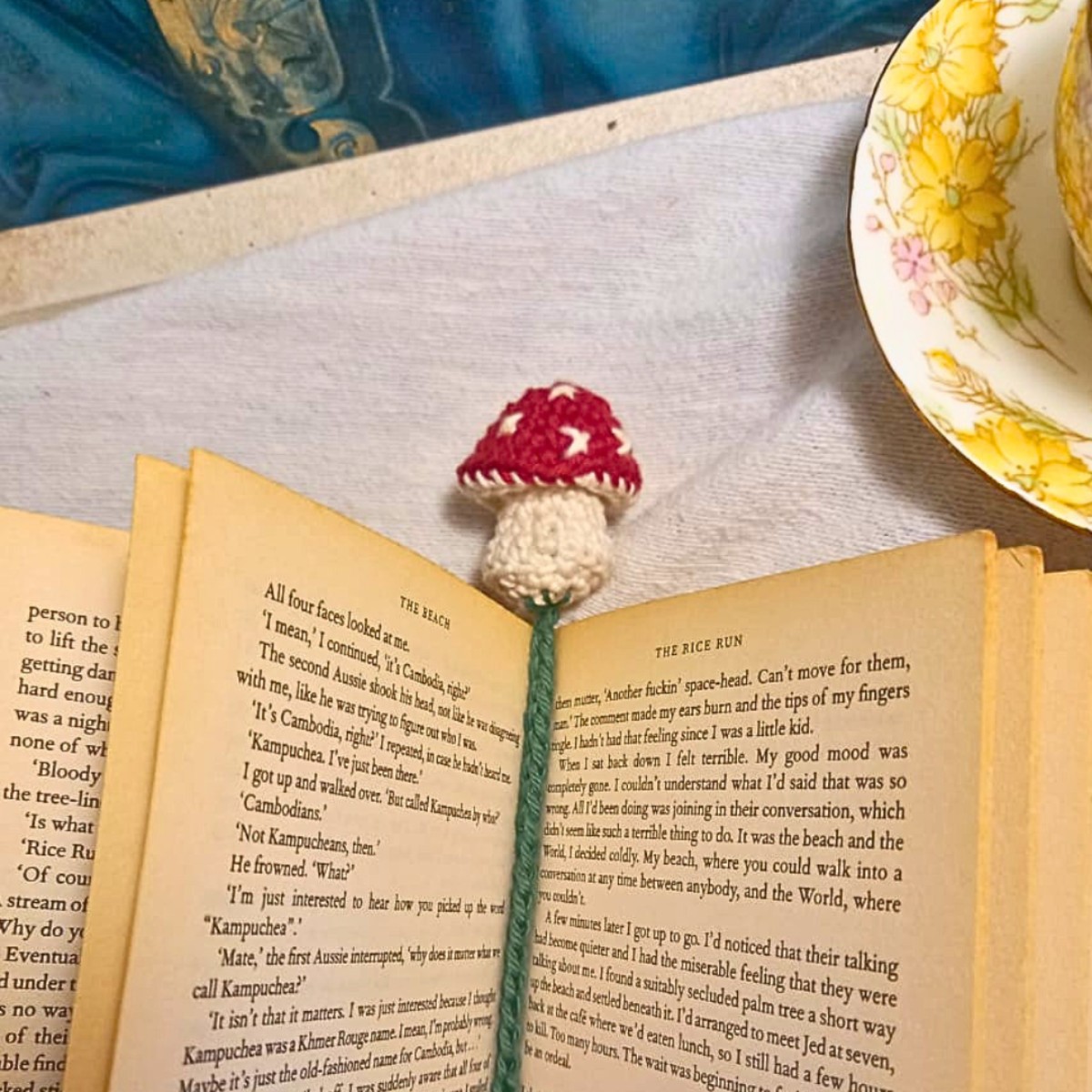 Crochet Woodland Mushroom Bookmark - Red