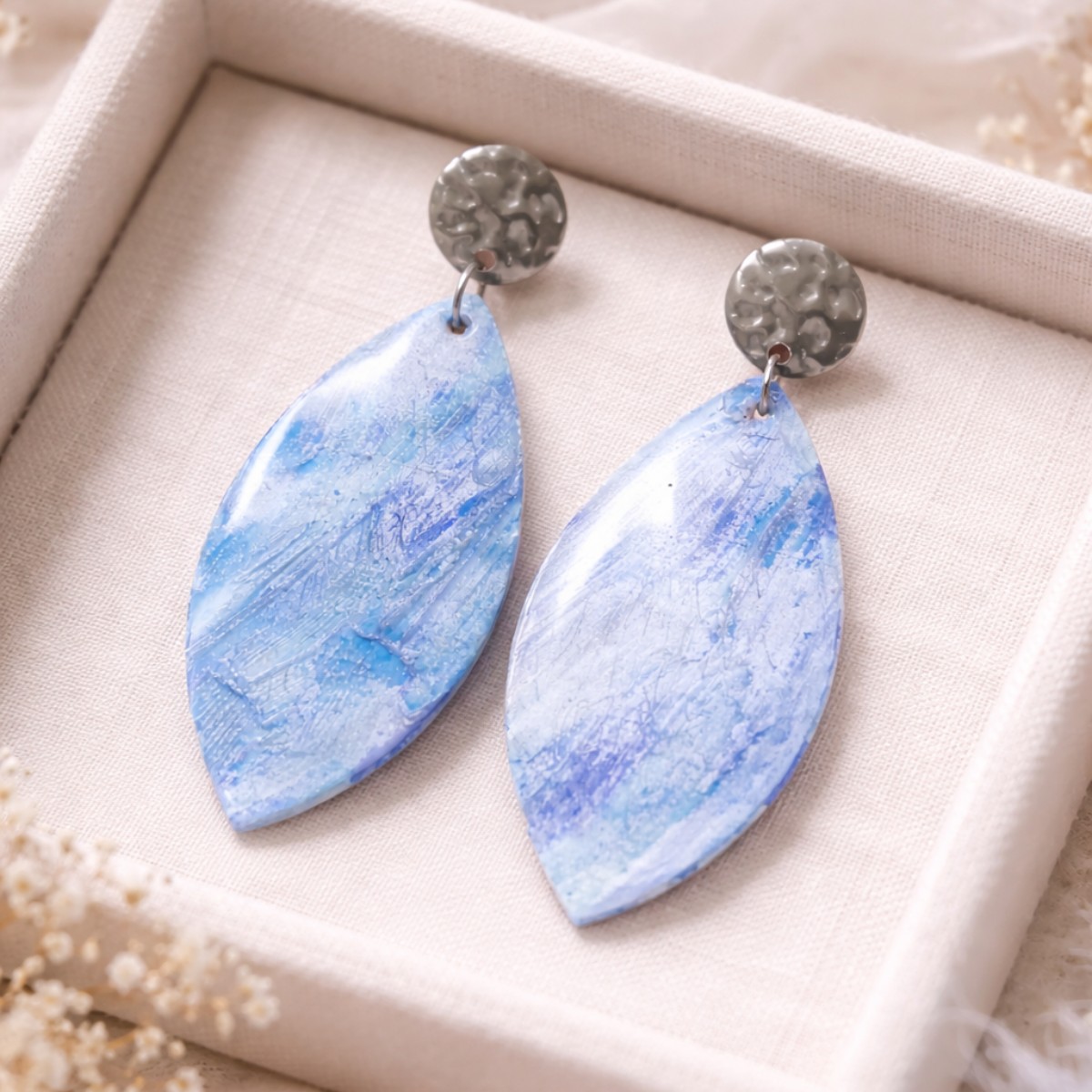 Blue water color dangles