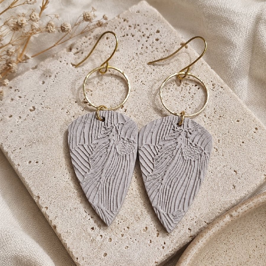 Taupe Textured Dangles