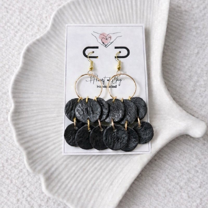 Black & Gold Statement Dangle Earrings
