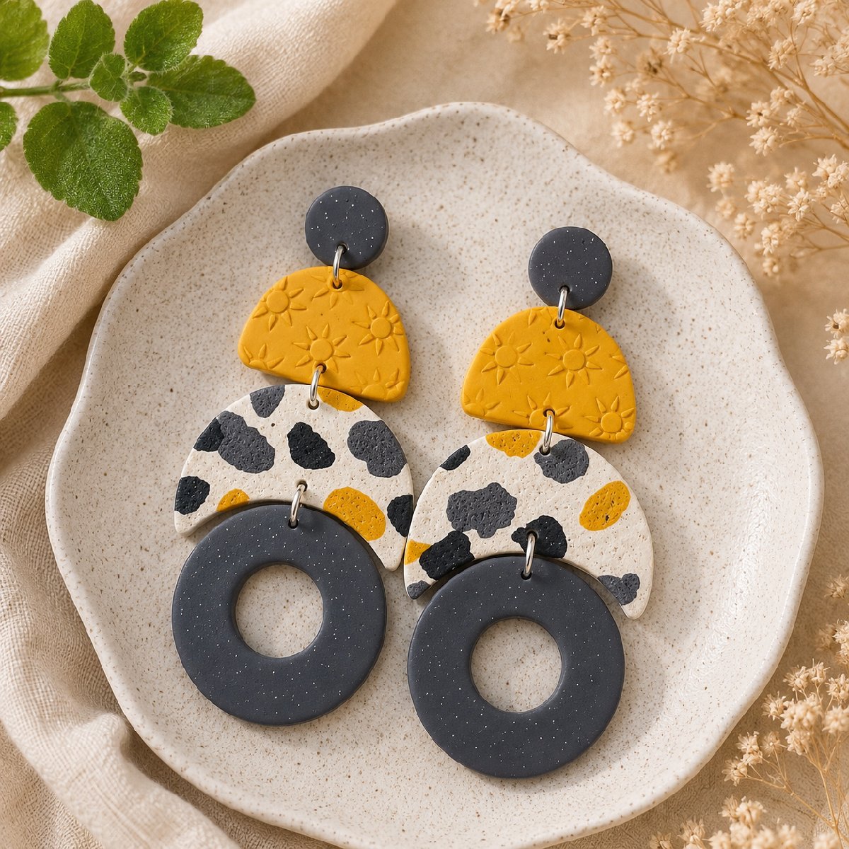 Sunshine Terrazzo Statement Earrings