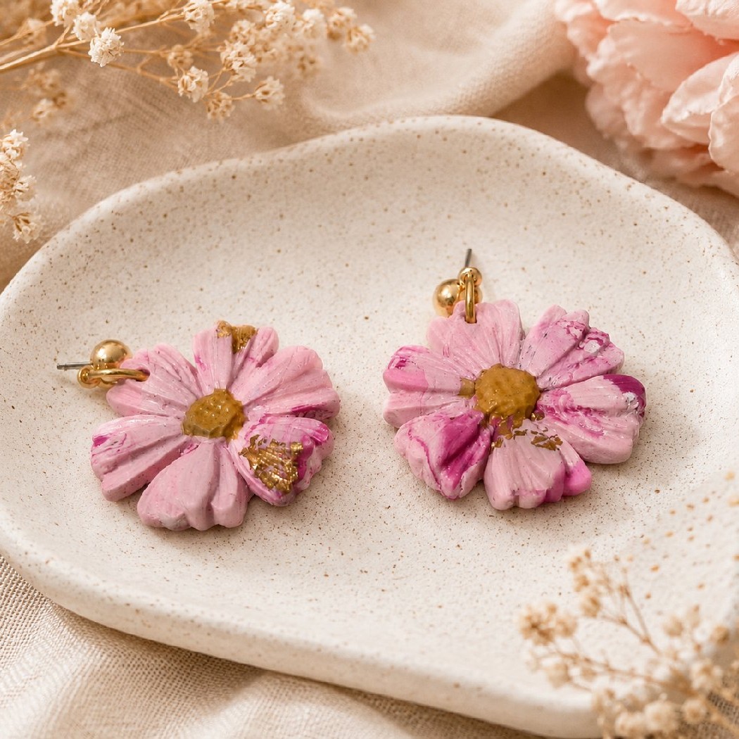 Blush Bloom Floral Stud Dangles