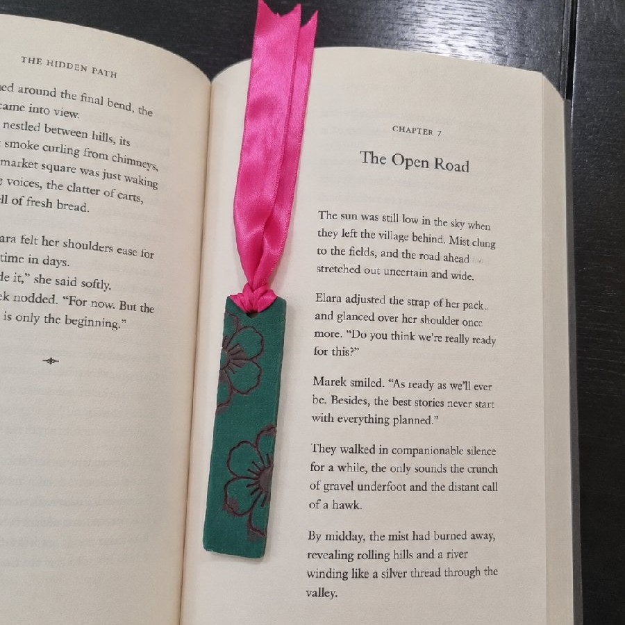 Polymer clay bookmark with satin ribbon image 2