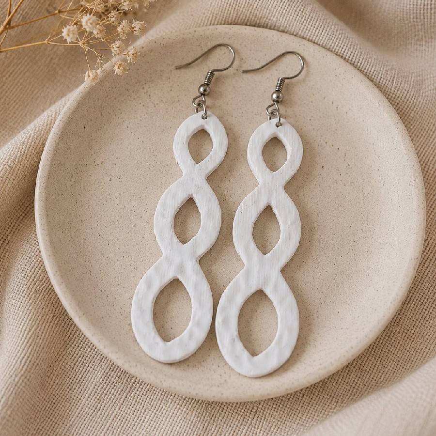 Timeless White Statement Earrings