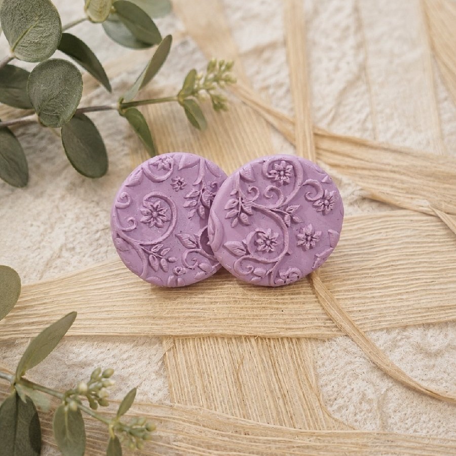 Dusty Rose Floral Studs