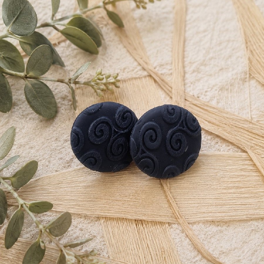 Midnight Swirl Studs