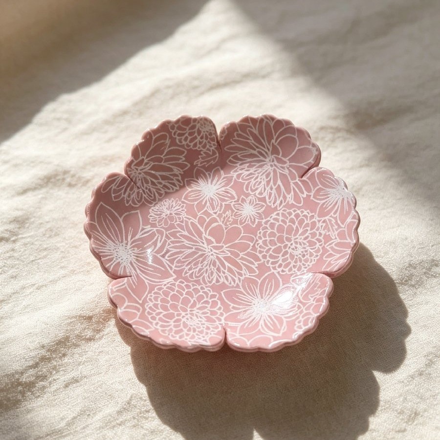 Blush Floral Trinket Tray 🌸