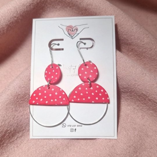 Pink Polka Dot Earrings
