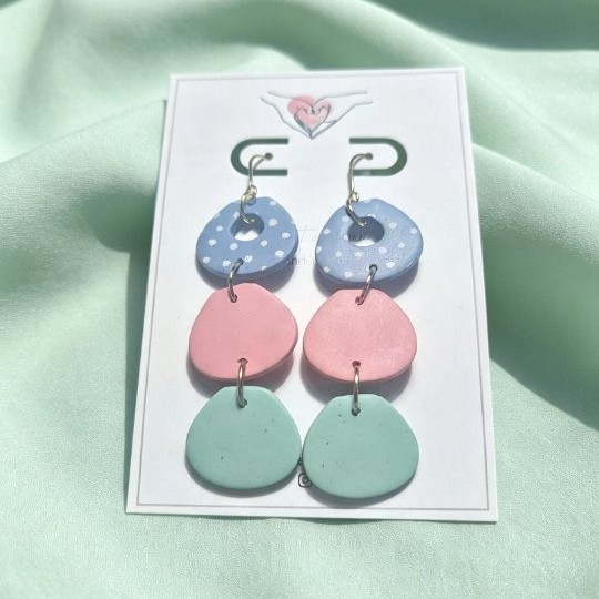 Pastel Tiered Polka Dot Earrings