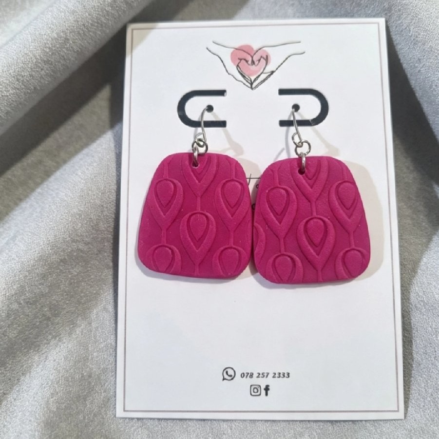 Cerise Pink Textured Drops