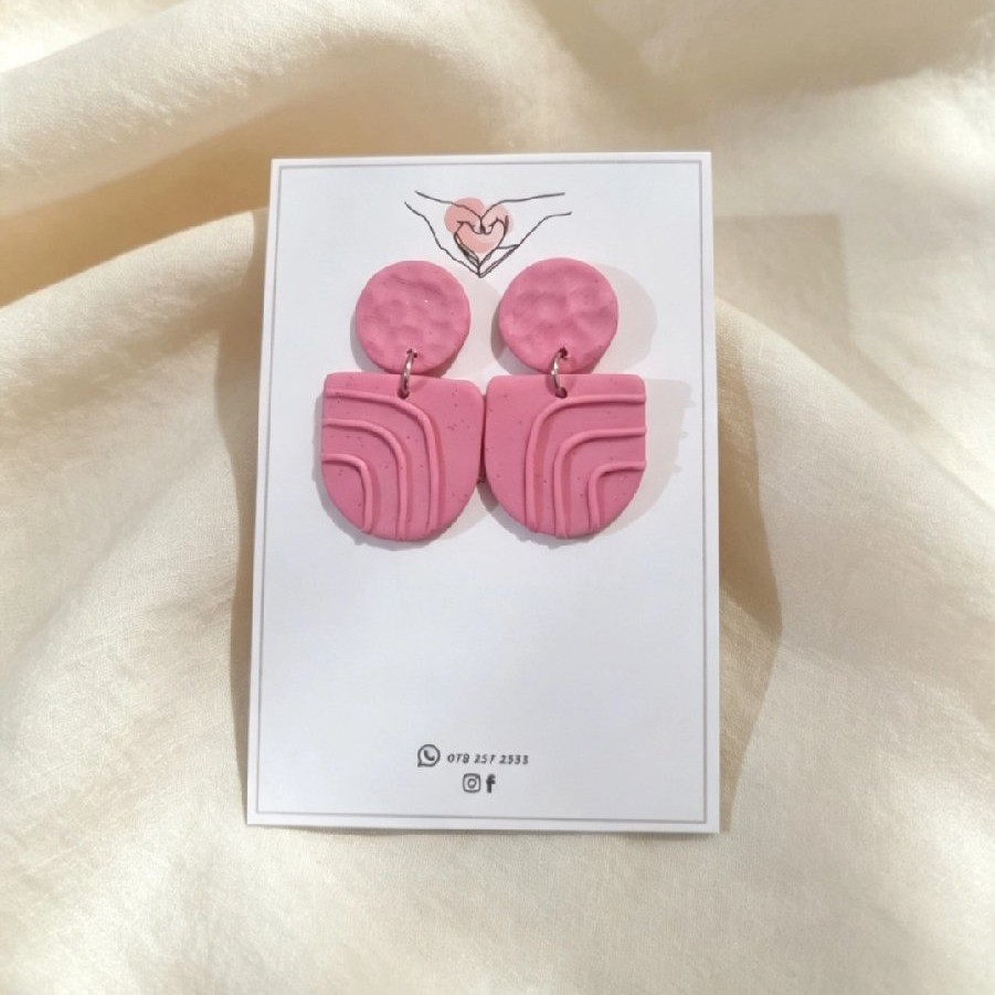 Blush Pink Modern Geometric Earrings
