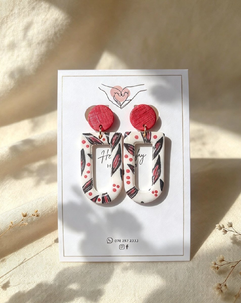 White & Cherry Red Dangles