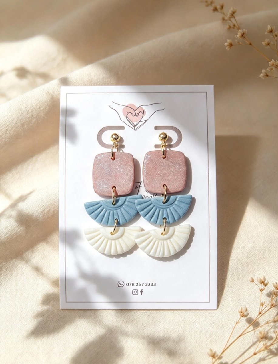 Blush Fan Tier Earrings