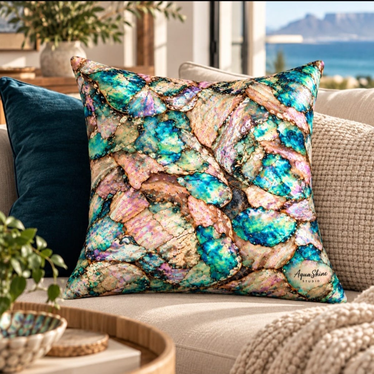 Shell Mosaic 45cm x 45cm Scatter Cushion