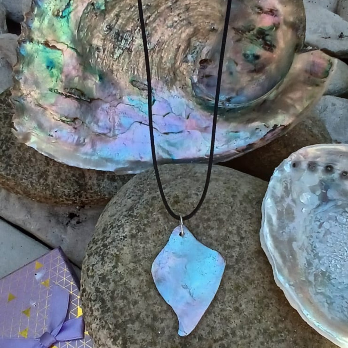 Abalone Swirl Pendant & Cord image 4