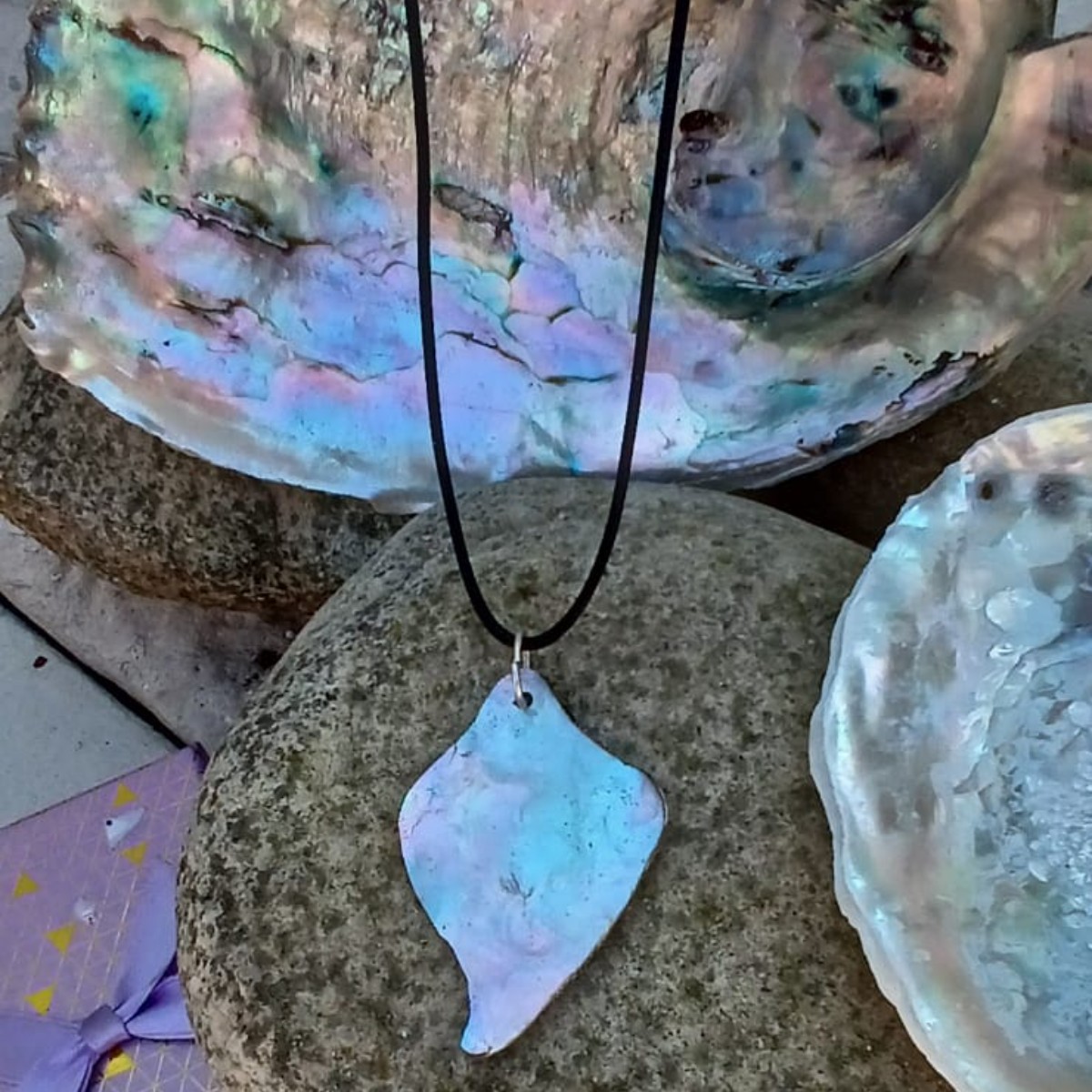 Abalone Swirl Pendant & Cord image 3